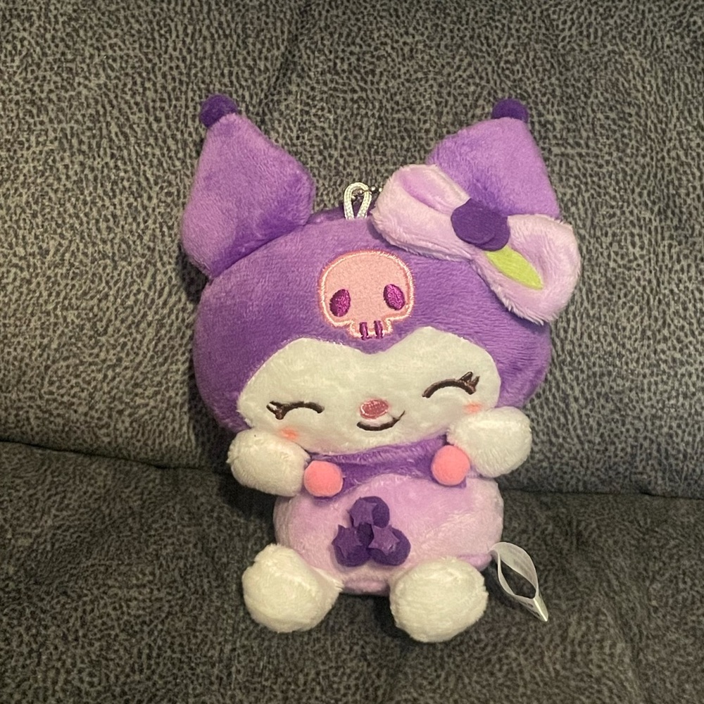 Kuromi Plush x Grapes Keychain (5.5”)